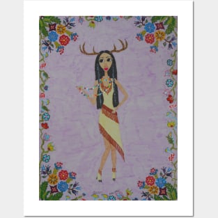 Deer Woman (Fairy Tale Fashion Series 5) Posters and Art